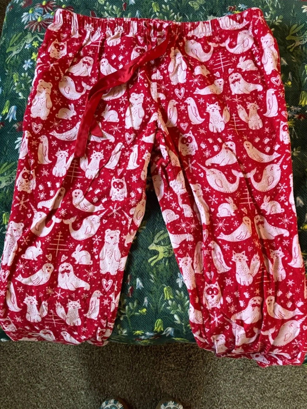 Target Red Holiday Animal Print Pajama Set - Picture 2 of 3